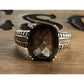Vintage T&C Smoky Quartz Ring 14K & Sterling Silver Two Tone Statement Ring 8.5