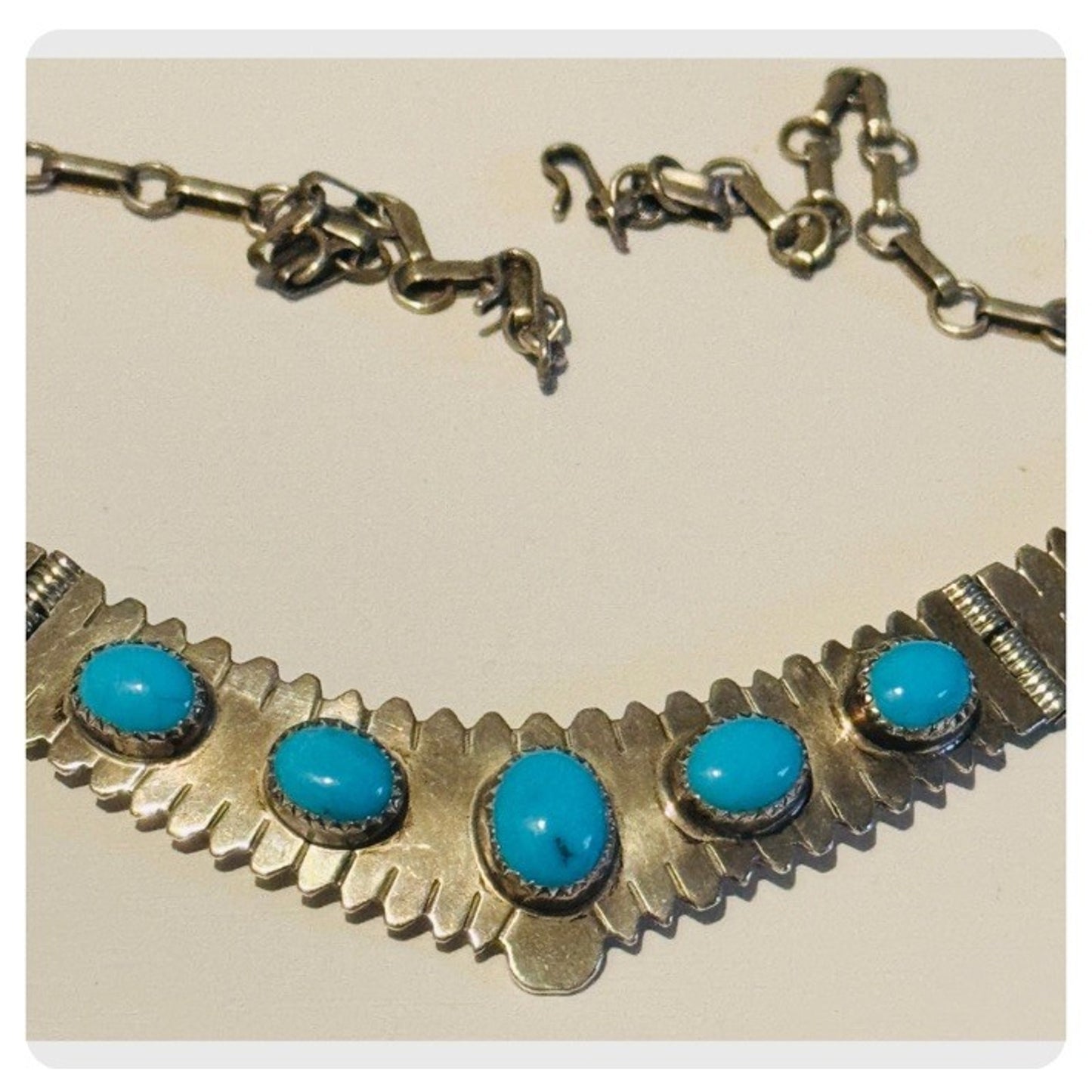 Vintage Sammy Charlie Necklace Sleeping Beauty Turquoise Signed Sterling SC 30.2