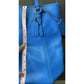 Coach Peyton Leather Cerulean Blue Zip Top Tote Bag Purse