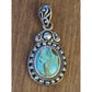 Vintage Sterling Silver Turquoise Pendant Bali Artisan Filigree S Mark 11.1g