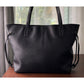 Isaac Mizrahi Saffiano Black Leather Monogram Large Tote Bag Purse With IM Tag