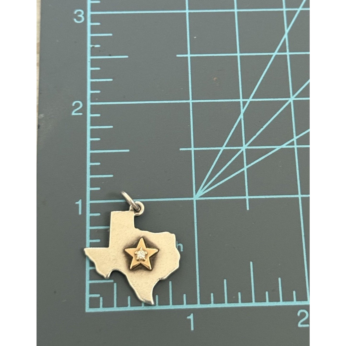 Pre owned James Avery Retired 18k Gold & Sterling Silver Diamond Star of Texas Pendant