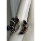 Sajen Sterling Silver Multi Gemstone Ring Amethyst Garnet Moonstone Size 6.5