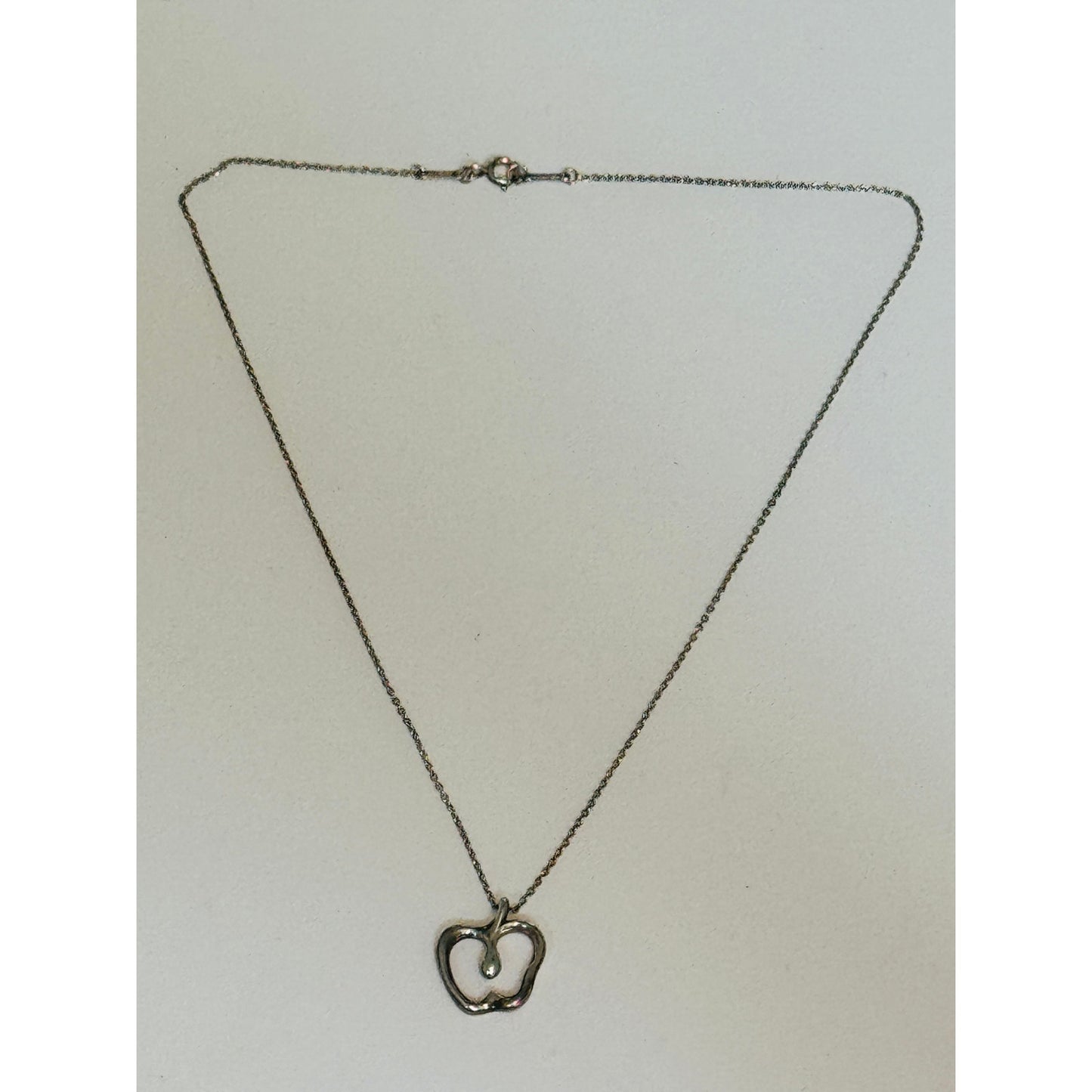 Tiffany & Co. Elsa Peretti Sterling Silver Open Apple 16” Necklace