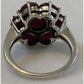 Vintage Ruby Flower Cluster Ring Estate Cocktail Ring Size 7 July Gemstone