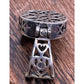 VintageSterling Silver Red Cabochon Pendant Ornate Filigree Bail