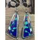 Southwest Sterling Silver Colorful Inlay Triangle Earrings
