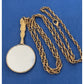 Vintage Gold Tone Hand Mirror Ornate Vanity Pendant 30” Gold Tone Necklace 1970s