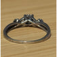 Vintage Sterling Silver Diamond Accent Sweetheart Ring Size 9 Starburst Setting
