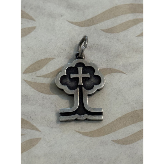 James Avery Retired Sterling Silver Cross Tree Charm Pre-Owned