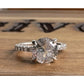 Carizza Sterling Silver Solitaire Bridal Ring Size 6.75 Large Round Engagement