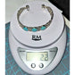 Vintage 925 Sterling Silver Turquoise Cuff Bracelet – Filigree Design – 22g
