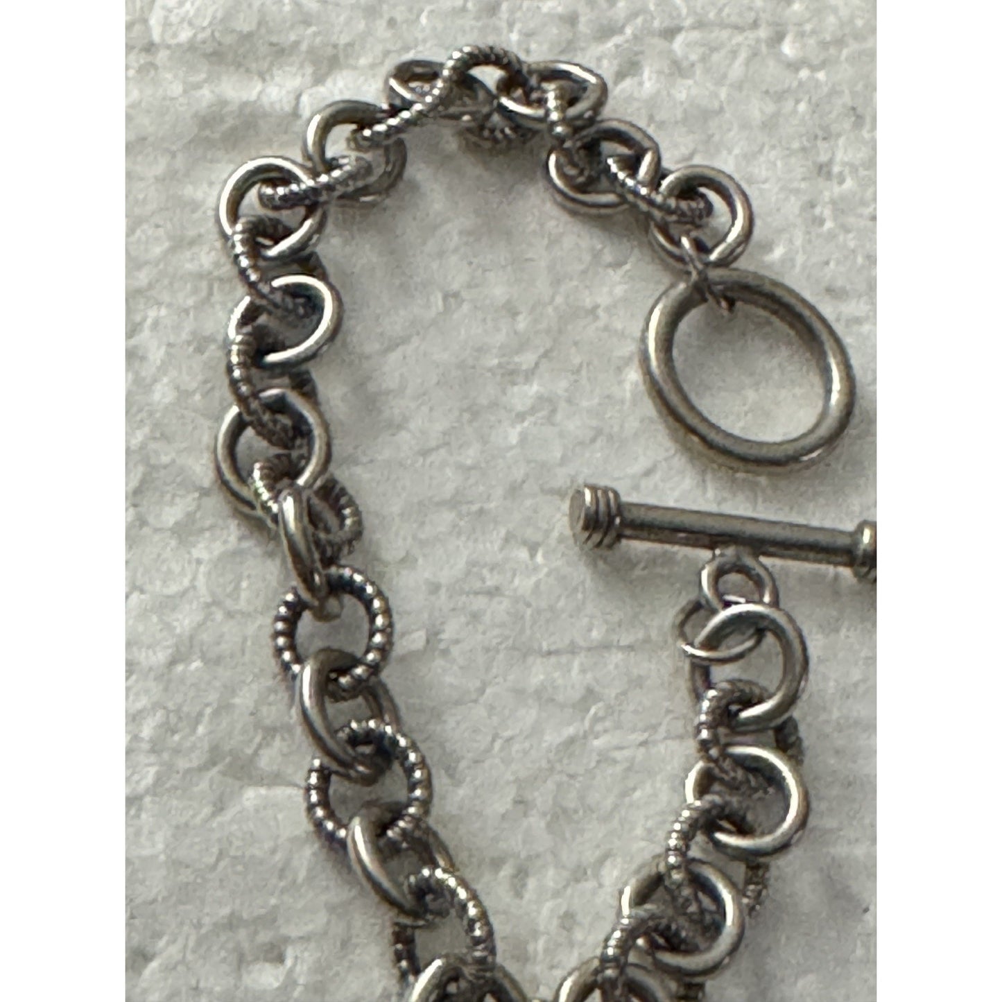 Kiran Jewels KRN Sterling Silver 925 Diamonds 1/4 Ct Heart Chain Charm Bracelet