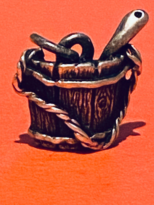 Preowned James Avery Retired Rare Silver Water or Ice Cream Roped Bucket Charm