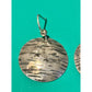 Vintage Sterling Silver Disc Earrings Signed EMD Modernist Textured Dangle Drop