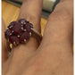 Vintage Ruby Flower Cluster Ring Estate Cocktail Ring Size 7 July Gemstone