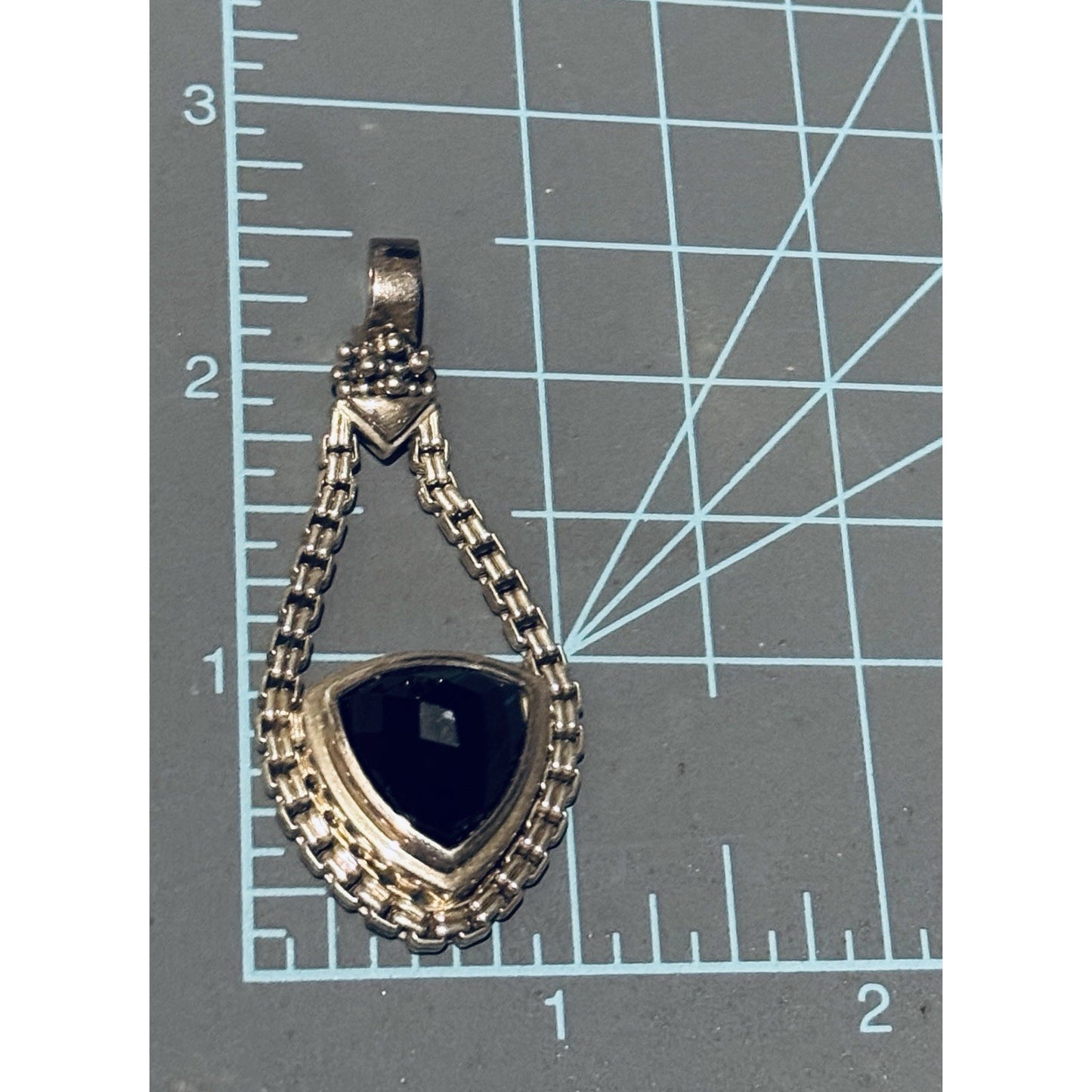 Michael Dawkins 925 Sterling Silver Black Onyx Pendant Enhancer Chain Link 17g