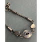 Vintage Sterling Silver Red Gemstone Bracelet Bali Style Toggle 19g