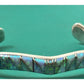 Vintage Southwestern Sterling Silver Blue Green Opal Inlay Cuff Bracelet 22g