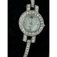Vintage Y2K Rhinestone Sparkle Watch Mother Of Pearl NEEDS BATTERY Silver Tone
