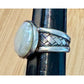 Vintage CFJ Thai Mother of Pearl 925 Sterling Silver Statement Ring Size 6.5