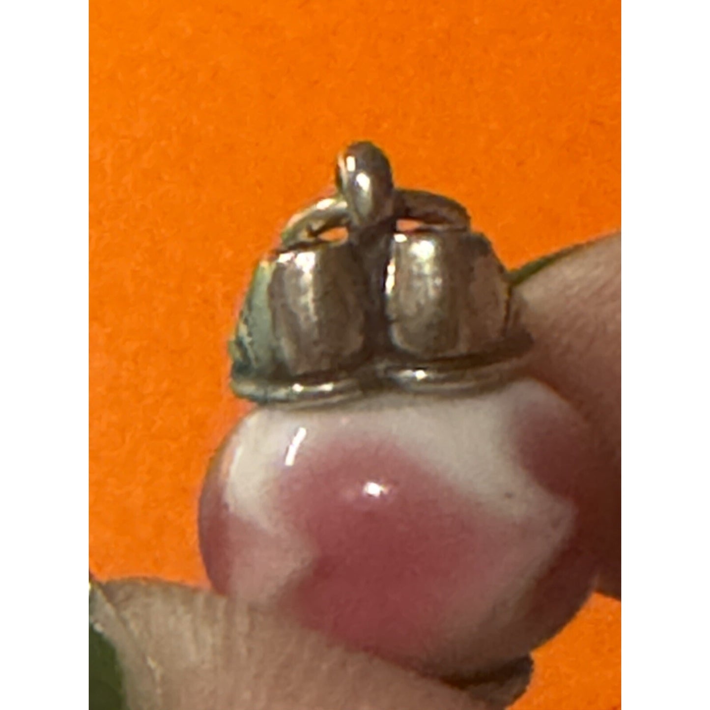 James Avery Retired Baby Girl Shoes Heart Glass Art Finial Charm Pre-Owned