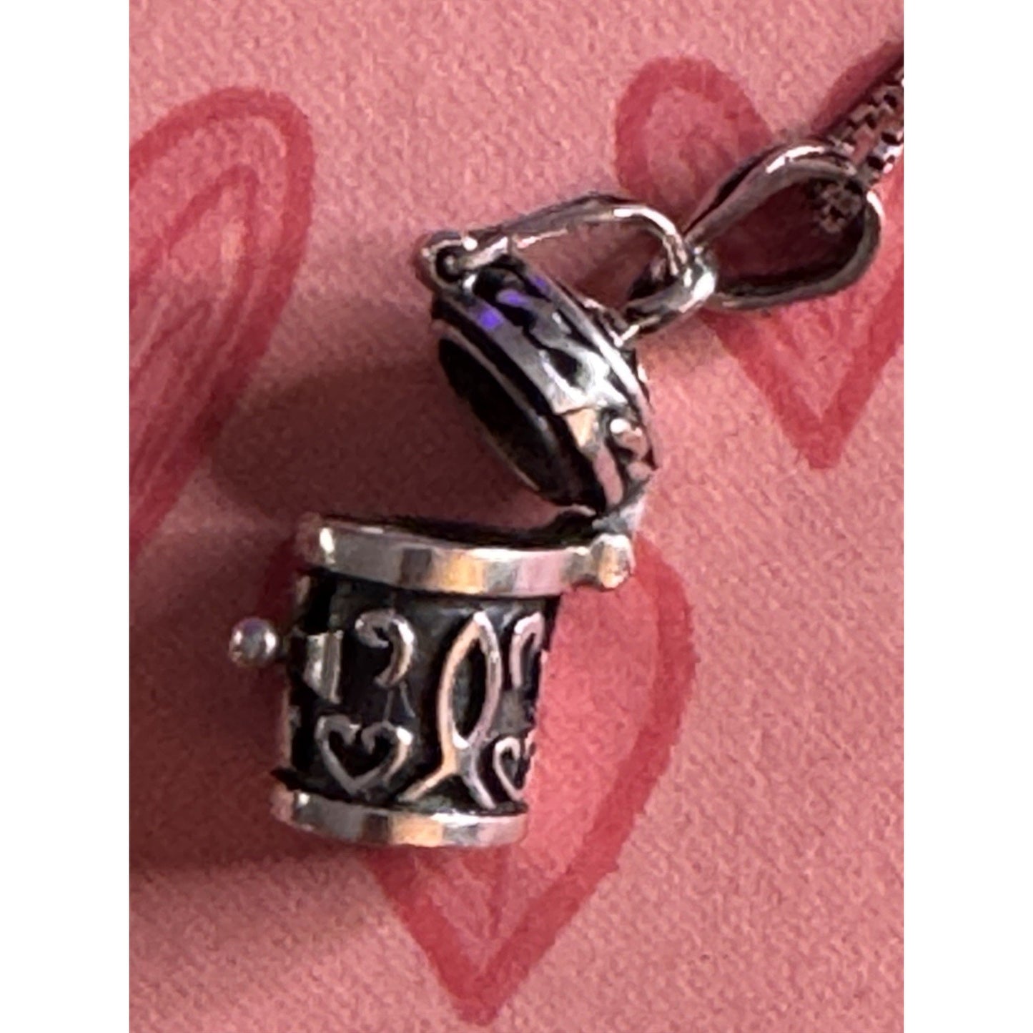 Vintage Sterling Silver Amulet Pendant (Opening Prayer / Wish Box) With Necklace