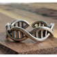 Sterling Silver DNA Ring 925 Double Helix Infinity Twist Band Size 7.5