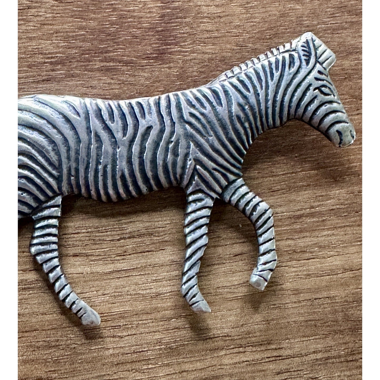Vintage Taxco Sterling Silver Zebra Brooch Pin 18.4g Signed TSM STER Mexico