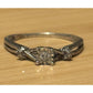 Vintage Sterling Silver Diamond Accent Sweetheart Ring Size 9 Starburst Setting