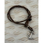 James Avery Retired Sterling Silver Anchor Hook Leather 3” Bracelet Pre-Owned