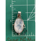 Sterling Silver 925 Rainbow Moonstone Pendant Oval Cabochon Vintage Style