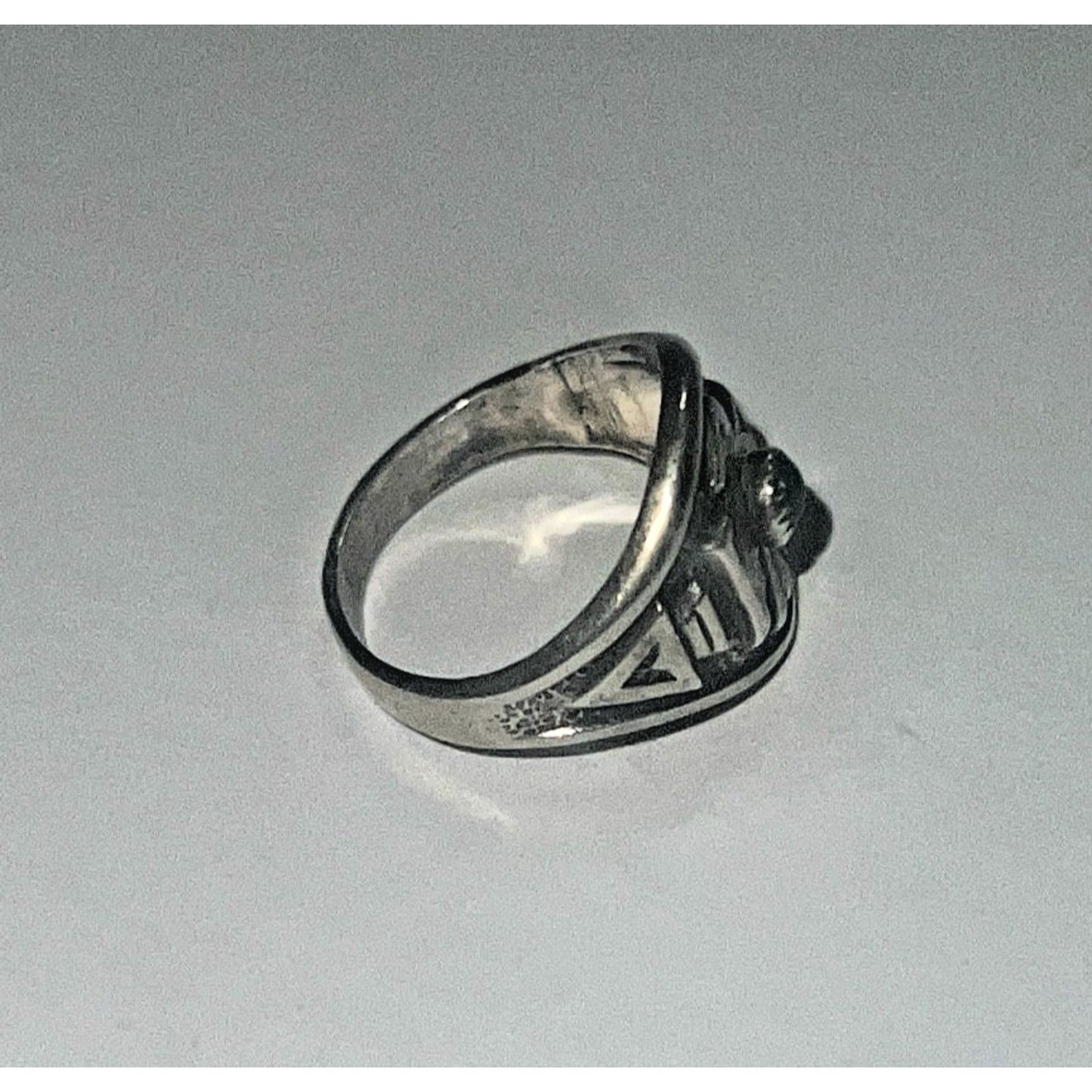 Vintage Bell Trading Navajo Post Sterling Thunderbird Ring w/ Turquoise Size 5