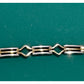 Vintage Italy 925 Sterling Silver And Gold Two Tone Geometric Link Bracelet 7.5”