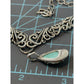 New Carolyn Pollack Sterling Silver Turquoise Doublet Scroll Rope Bar Necklace