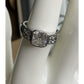 TM 925 Sterling Silver Square CZ Ring Size 7.5 Vintage Style Engagement Ring