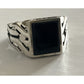 Sterling Silver Black Onyx 925 Ring Size 14 Large Statement Signet Style