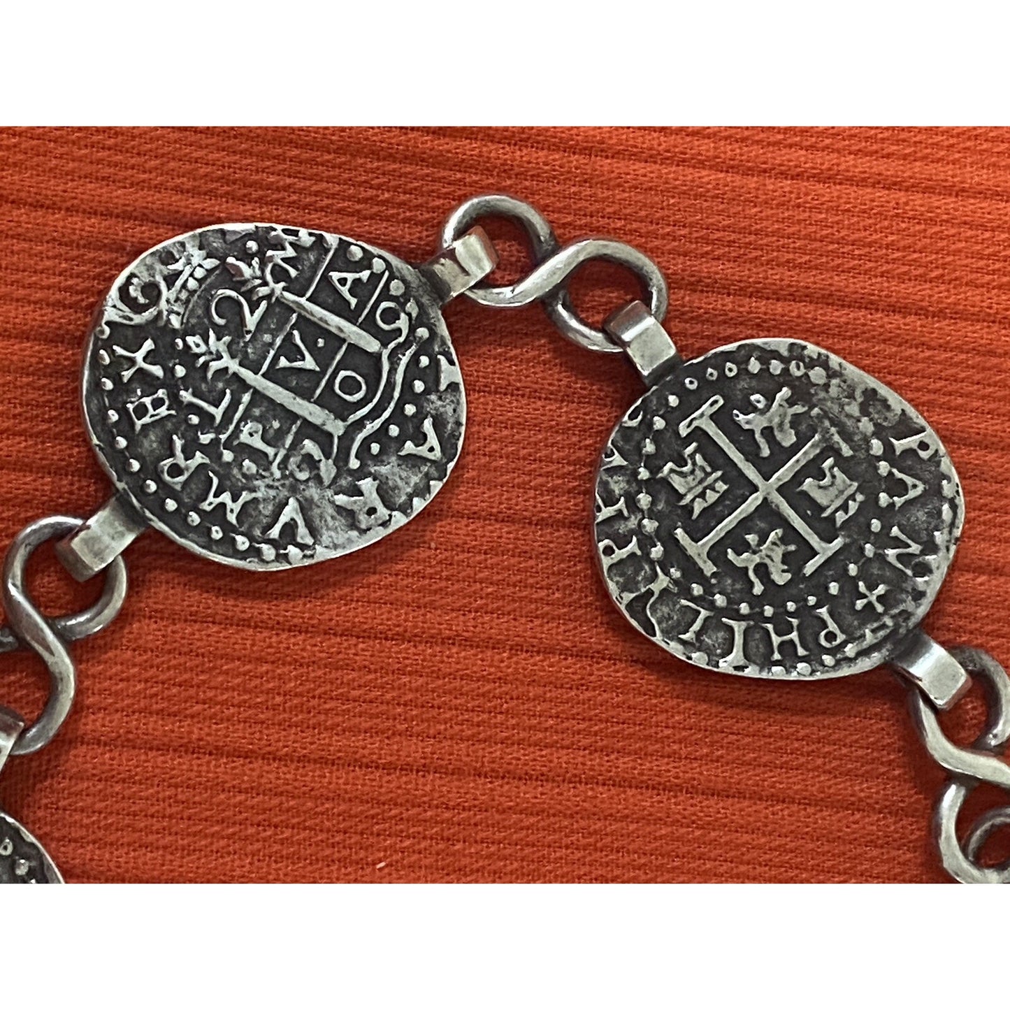 James Avery Retired HTF Rare Silver Pieces of Eight Bracelet