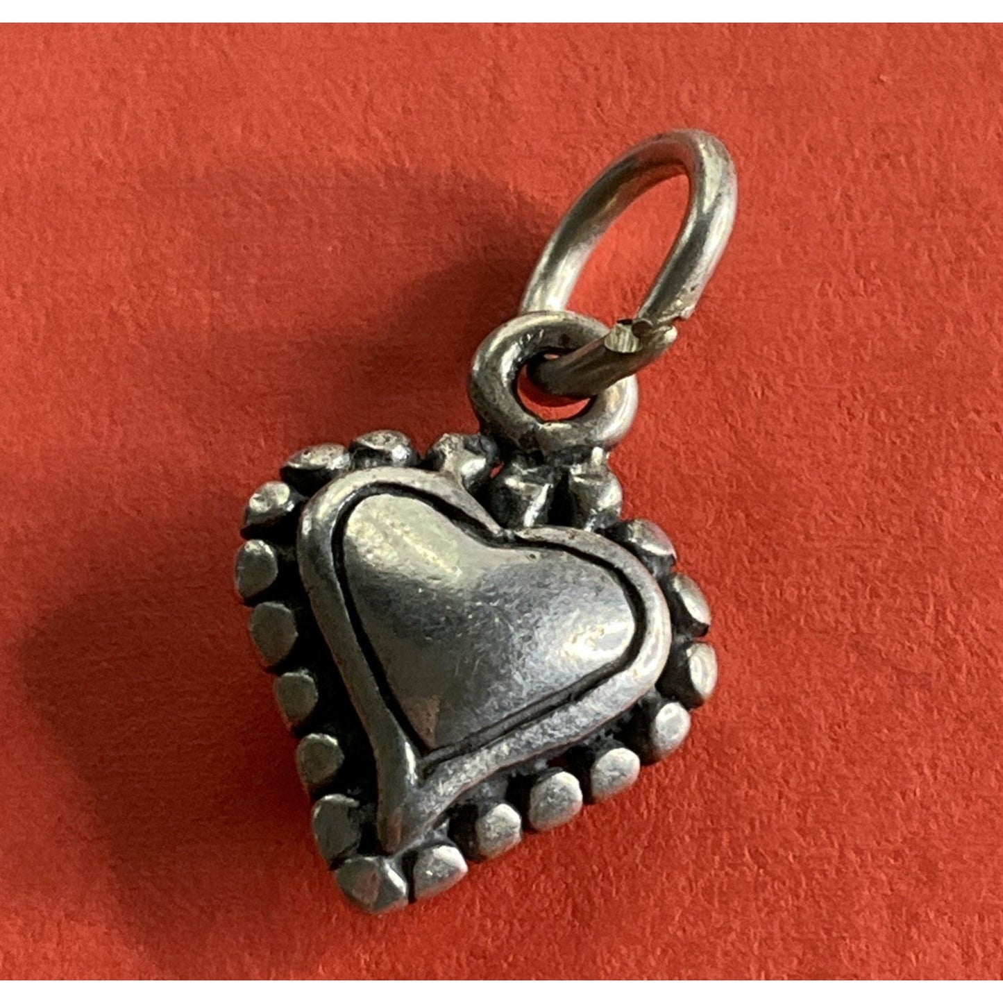 Vintage 925 Sterling Silver Puffy Heart Charm