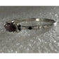 Sterling Silver Pink Marquise Gemstone Ring – Black Spinel & CZ Accents Size 10
