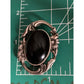 Vintage J Kalina Sterling Silver Floral Brooch with Black Onyx Cabochon 12.5g