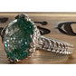 Judith Ripka Sterling Silver Green Spinel Gemstone Statement Ring Size 7.5