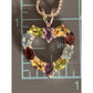 Vintage Sterling Silver Signed 925 HAN Gemstone Heart Pendant & Necklace circa 80s 90s