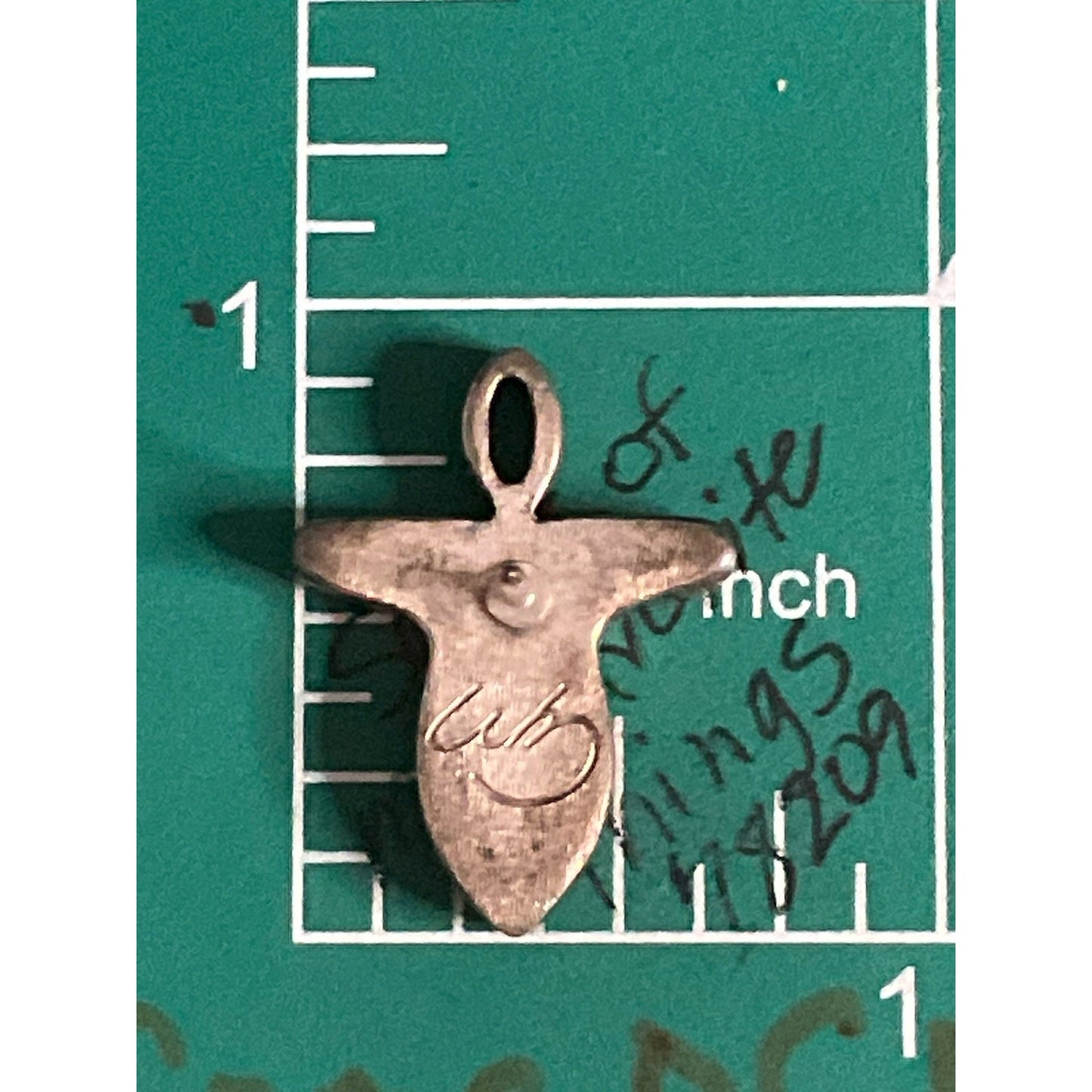 Andy Lakey Signed Sterling Silver Angel Lapel Tie Tack Modernist Spiritual 5.5g