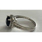 Sterling Silver 925 M Black Onyx Halo Ring CZ Accents Size 7.5