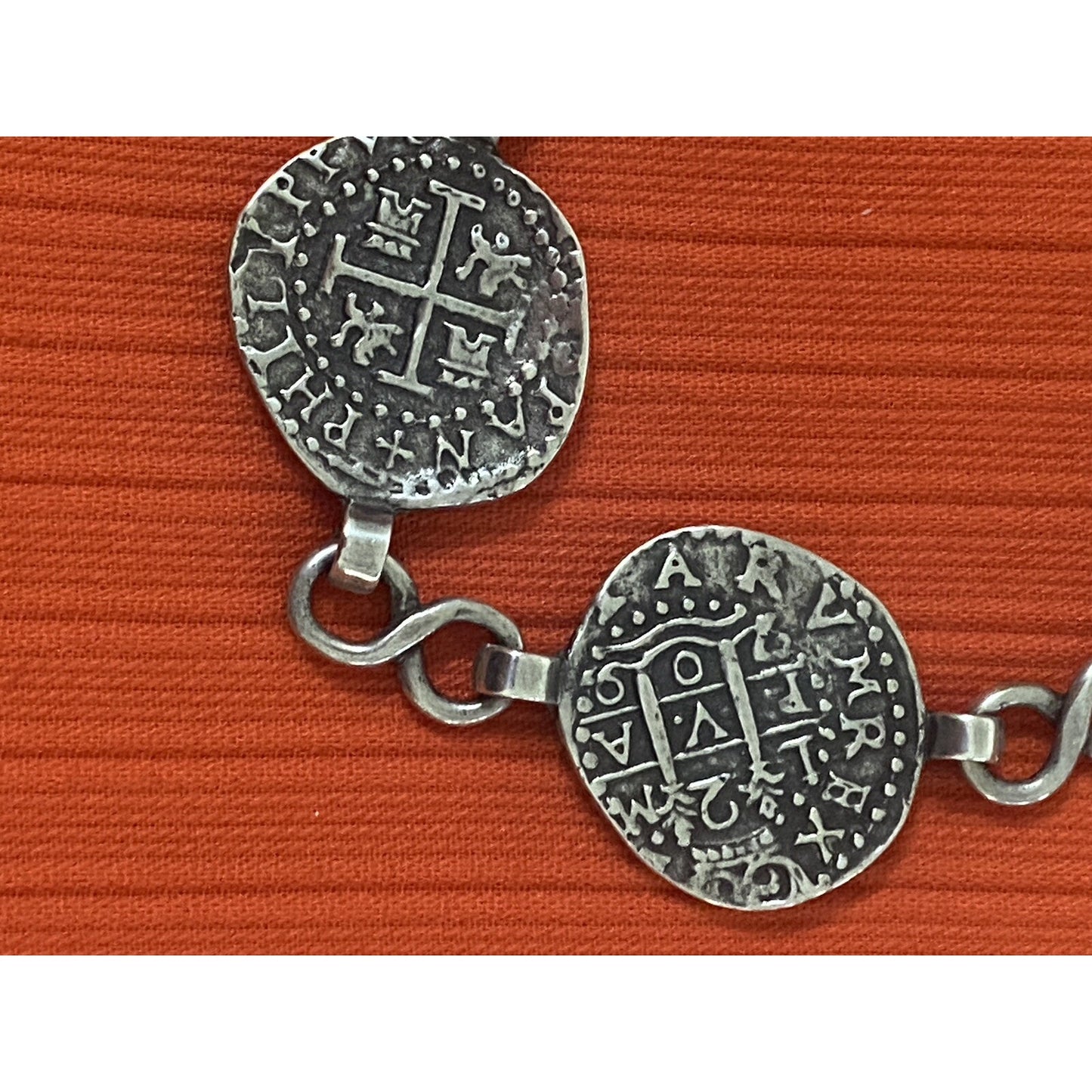 James Avery Retired HTF Rare Silver Pieces of Eight Bracelet