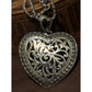Vintage ATI Italy 925 Sterling Silver Filigree Heart Necklace 17” 10g