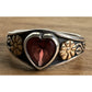 Retired James Avery Sterling Silver And 14k Gold Garnet Red Heart Ring Size 6