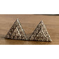 Vintage Sterling Silver Pave Triangle Stud Post 925 Earrings