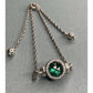PANDORA ALE Sterling Silver Green Crystal Halo Slider Bracelet 6g